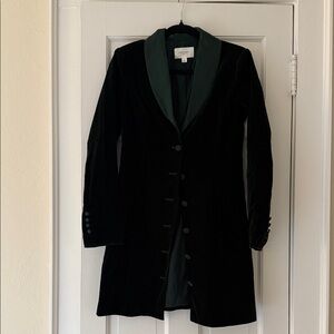 Worn Once! Pomander Place Size 4 Green Velvet Blazer Mini Dress
